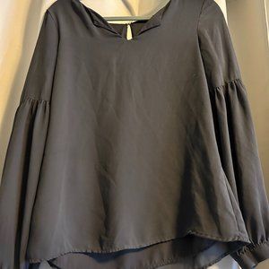 Express Gray Semi-Sheer Work Top